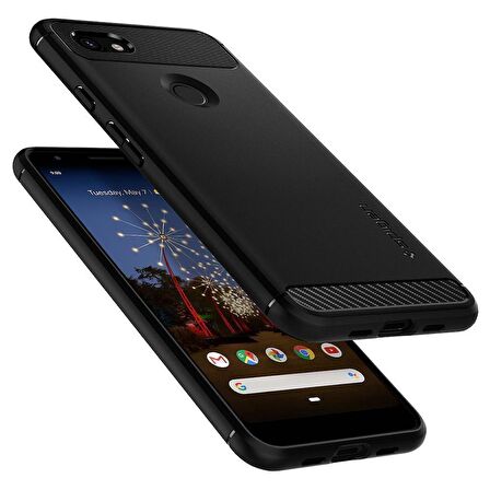 Spigen Google Pixel 3a XL ile Uyumlu Kılıf Rugged Armor Matte Black