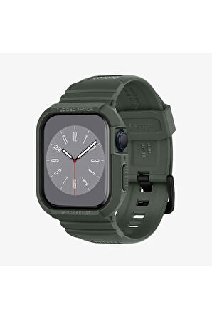 Apple Watch Seri (45mm / 44mm) Kılıf, Spigen Rugged Armor Pro Military Green Outlet