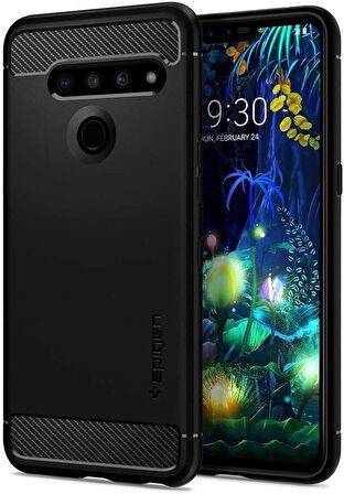 Spigen V50 ThinQ ile Uyumlu Kılıf Rugged Armor Black