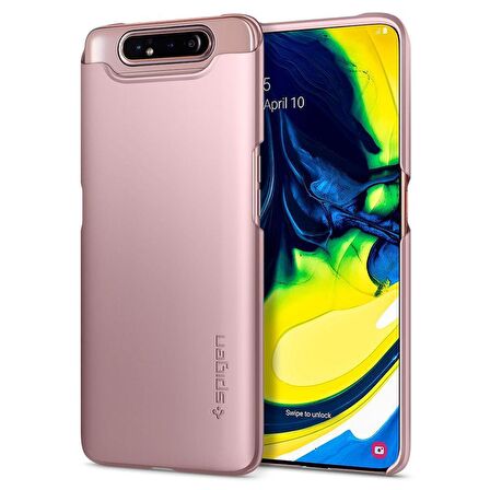 Spigen Galaxy A80 Kılıf Thin Fit Rose Gold