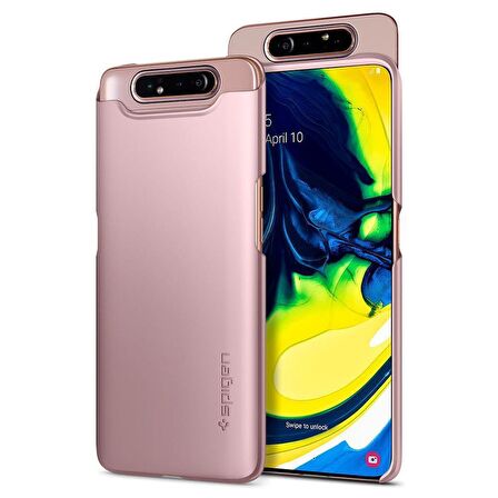 Spigen Galaxy A80 Kılıf Thin Fit Rose Gold