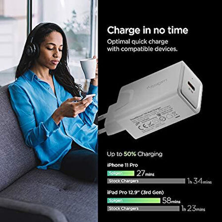 Spigen SteadiBoost F210 27 W Type-C Hızlı Şarj Adaptörü OUTLET