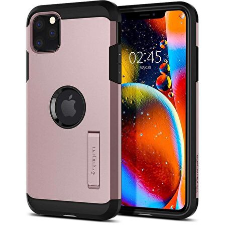 Spigen iPhone 11 Pro Max ile Uyumlu Kılıf Tough Armor Rose Gold