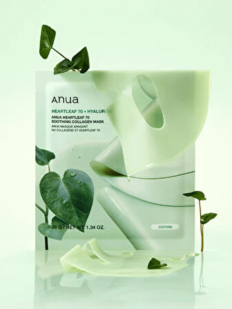 anua heartleaf 70 + hyaluron soothing collagen mask