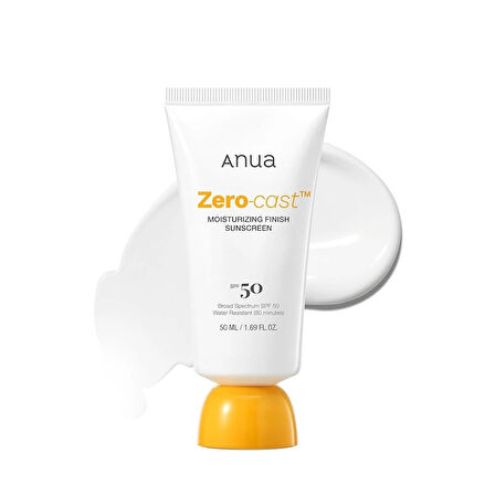 Anua - Zero-Cast Moisturizing Finish Sunscreen(Suya Dayanıklı Güneş Kremi)
