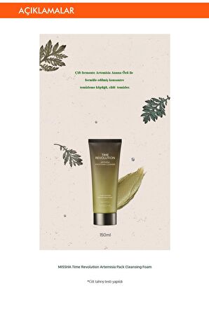 Missha Time Revolution Artemisia Hassas Cilt için Temizleyici Yüz Temizleme Köpüğü 150 ml 