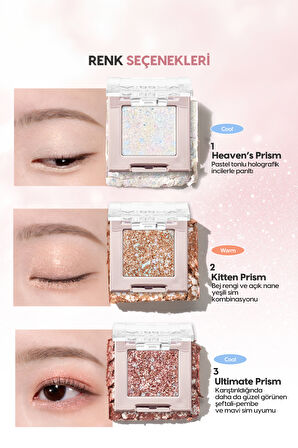 Topaklanmayan El Yapımı Holografik Simli Far Modern Shadow Glitter Prism (No.1 Heaven's Prism)