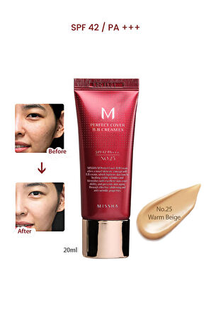 MISSHA Yoğun Kapatıcılık Sunan BB Krem M Perfect Cover BB Cream Ex No: 25 ( 20 ML )