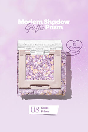 Topaklanmayan El Yapımı Holografik Simli Far Modern Shadow Glitter Prism (No.8 Stella Prism)