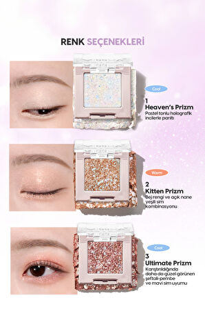 Topaklanmayan El Yapımı Holografik Simli Far Modern Shadow Glitter Prism (No.8 Stella Prism)