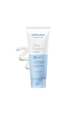 Missha Hyalüronik Asit İçeren Nemlendirici Makyaj Temizleme Köpüğü 200ml Super Aqua Hyalron Cleansing Foam