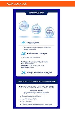 10 Çeşit Hyalüronik Asit İçeren Makyaj Temizleme Kremi200ml Super Aqua Ultra Hyalron Cleansing Cream