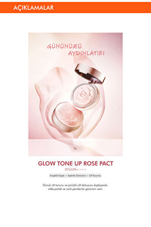 Ton Eşitleyici Aydınlık Görünüm Sağlayan Kapatıcı Krem Glow Tone Up Rose Pact