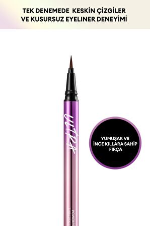 Su , Ter ve Yağa Dayanıklı , 48 Saate Kadar Kalıcı Ultra Powerproof Thin Pen Liner (Dark Brown)