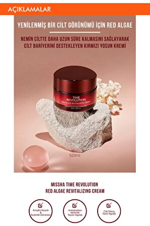 Missha Red Algae Tüm Cilt Tipleri İçin Su Bazlı Yağsız Nemlendirici Yüz Bakım Kremi 50 ml