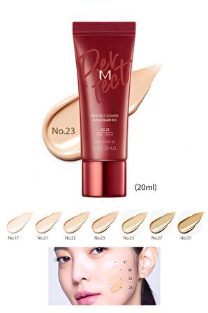 Yüksek Kapatıcı ve Cilt Bakım Etkili Yeni Nesil BB Krem SPF42+++ M Perfect Cover BB Cream RX (No.23)