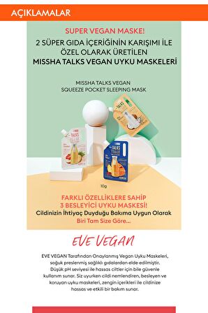 Pürüzsüz Görünüm Veren Vegan Uyku Maskesi 10g Talks Vegan  Pocket Sleeping Mask (Skin Smoother)