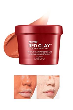 Gözenekli Ciltler İçin Amazon Kili Maskesi 110ML Amazon Red Clay Pore Mask