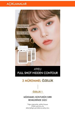 Doğal Tonlarda 3 lü Kontür Paleti Full Shot Hidden Contour No.1 Soft Ginger