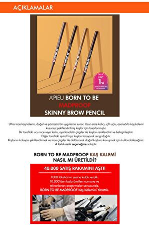 Kalıcı Etkili, Ultra İnce Uçlu,Fırçalı Kaş Kalemi Madproof Skinny Brow Pencil (04 Ash Brown)