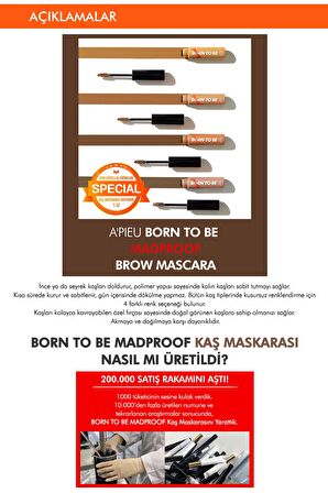 Topaklanma Yapmayan Uzun Süre Kalıcı Kaş Maskarası A'PIEU Born To Be Madproof Brow Mascara (01 Yell