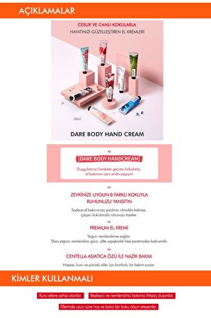 Çarpıcı Kokulu, Nemlendirme Etkili El Bakım Kremi Dare Body Hand Cream (Dare Scent)