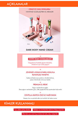 Çarpıcı Kokulu, Nemlendirme Etkili El Bakım Kremi Dare Body Hand Cream (Dare Scent)