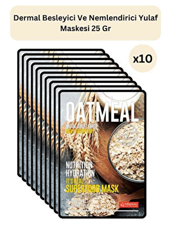 Dermal Besleyici ve Nemlendirici Yulaf Maskesi 25 gr 10 Adet