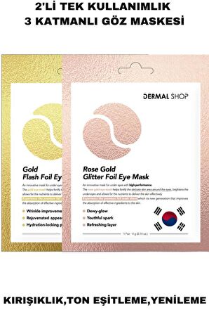 Dermal 2 Adet Tek Kullanımlık 3 Katmanlı Folyo Göz Maskesi