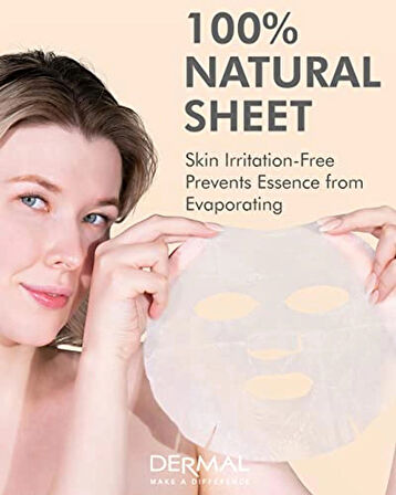 Dermal 5'Li Arındırıcı, Nemlendirici Ve Ton Eşitleyici Pirinç Özlü Kollajen Maske