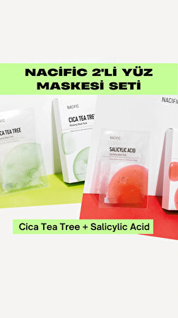 Nacific 2’li Maske Seti (Cica Tea Tree + Salicylic) – , Gözenek, Yağlı Cilt Karşıtı