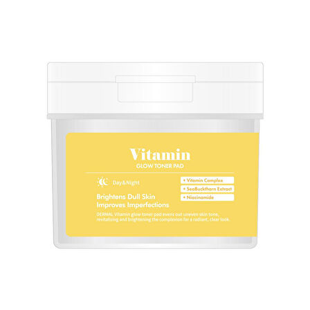 Dermal Vitamin Glow Toner Pad 120’li – Cilt Aydınlatıcı ve Vitamin Kompleksli Tonik Ped 180 ml