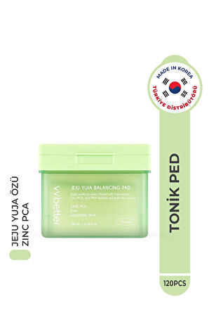 Jeju Yuja Cera Balancing Pad Cilt Dengeleyici Sıkılaştırıcı Tonik Ped Zınc Pca Pha Kore 120pcs