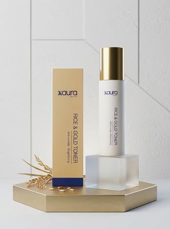 XAura Rice & Gold Toner Pirinç Özü ve 24K Altın Parçacıklı Aydınlatıcı Yüz Toniği 150 ml