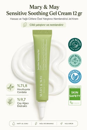 Mary&May Sensitive Soothing Gel Cream Yüz Nemlendirici 12 gr Hassas ve Yağlı Ciltler İçin