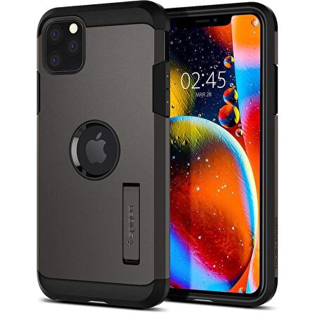Spigen iPhone 11 Pro ile Uyumlu Kılıf Tough Armor Gunmetal