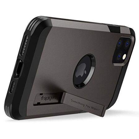 Spigen iPhone 11 Pro ile Uyumlu Kılıf Tough Armor Gunmetal