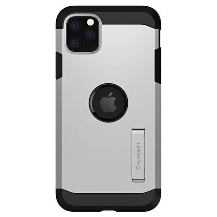 Spigen iPhone 11 Pro Kılıf Tough Armor Satin Silver