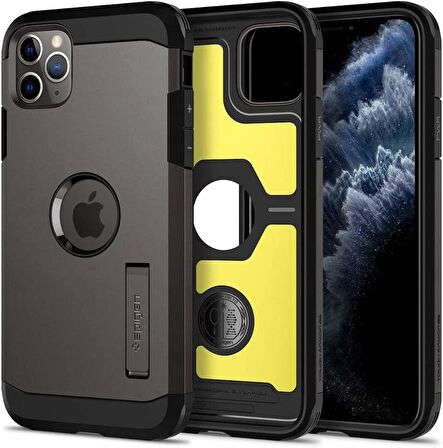 Spigen iPhone 11 Pro ile Uyumlu Kılıf Tough Armor XP Gunmetal