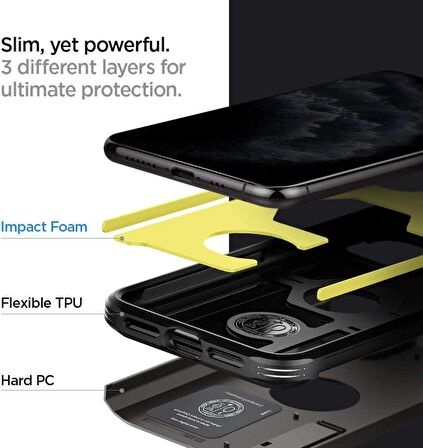 Spigen iPhone 11 Pro ile Uyumlu Kılıf Tough Armor XP Gunmetal