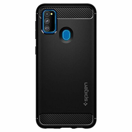 Spigen Galaxy M30s ile Uyumlu Kılıf Rugged Armor Matte Black
