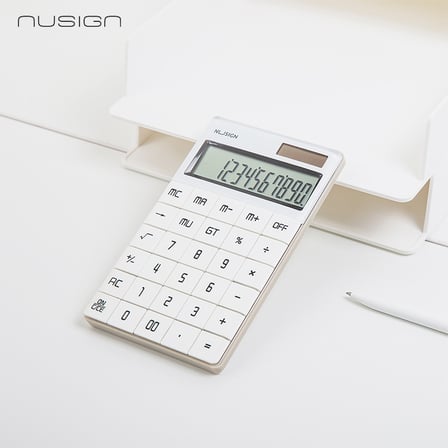 NUSIGN ENS041 Masaüstü Hesap Makinesi 12 Haneli Çift Güç Kaynaklı Beyaz