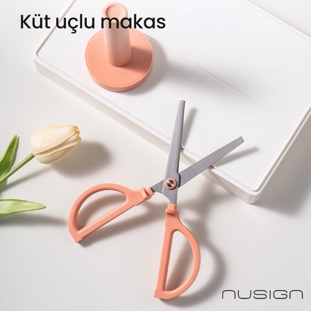 NUSIGN Klasik Dik Durabilen Makas ENS051  60×70×180 mm – Pembe