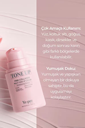Pink Collagen Multi Tone Up Cream Ton Eşitleyici Kolajen Krem 72 Saat Etkili Leke Karşıtı Kore 50ml