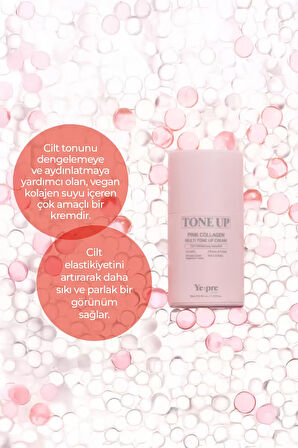 Pink Collagen Multi Tone Up Cream Ton Eşitleyici Kolajen Krem 72 Saat Etkili Leke Karşıtı Kore 50ml