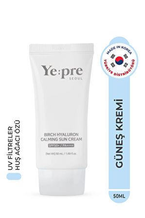 Birch Hyaluron Calming Sun Cream Spf50 Güneş Kremi Nemlendirici Huş Ağacı Hyaluronic Acid Kore 50ml