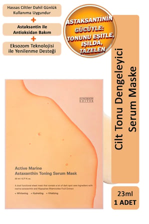 Active Marine Astaxanthin Toning Serum Mask (1 Adet)