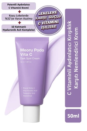 Meoru Podo VitaC Dark Spot Cream / Kırışıklık karşıtı ve Cilt Aydınlatıcı Krem 50ml