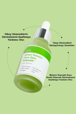 Green Tomato Pore Zero Ampoule+ 40ml/ Yeşil Domates Ampul