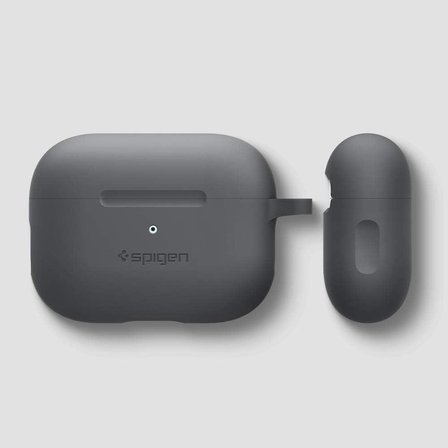 Spigen Airpods Pro İle Uyumlu Kılıf Silicone Fit Kaymaz Silikon Kömür Kapak - Asd00536 - Teşhir